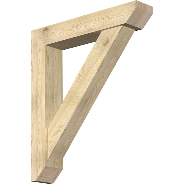 Ekena Millwork Traditional Slat Rough Sawn Bracket w/ Offset Brace, Douglas Fir, 8"W x 42"D x 48"H BKT0806X42X48TRA06RDF - main